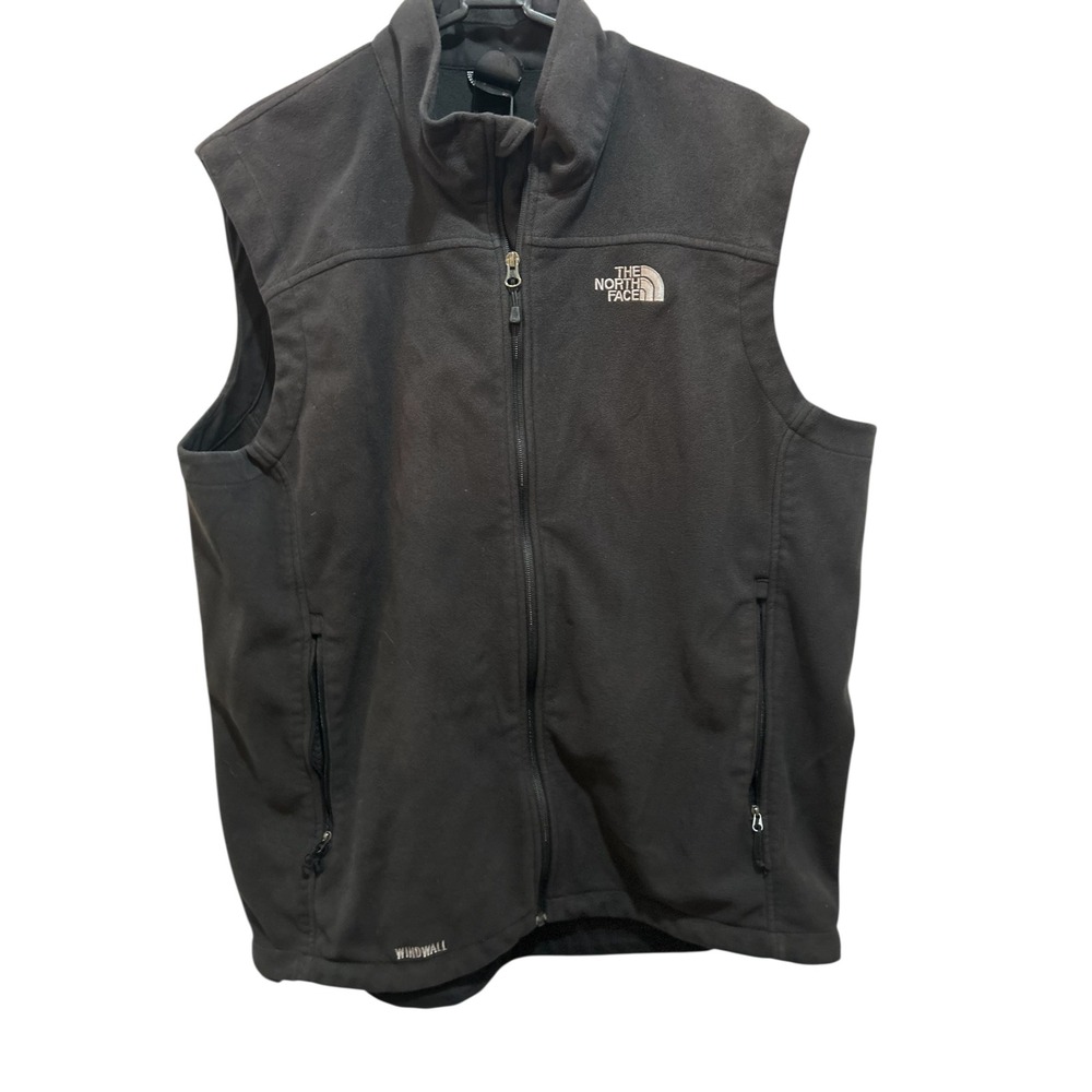 The North Face Windwall Fleece Vest Black Full Zip Pockets Mens‎ Large